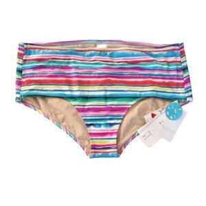Rosa Faia High Rise Colorful Striped Bikini Swim Bottoms Plus Size 14 NWT